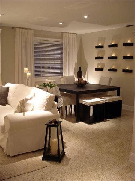 Dining stool at table Open the view up