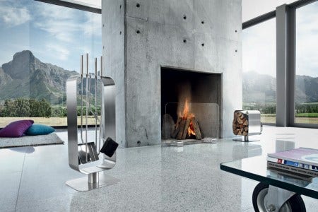 Blomus products featured: Bebop wood storage & Fireplace tools set