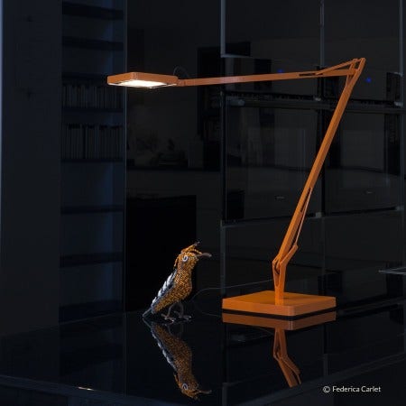Limited Edition Orange Kelvin Table Lamp by Antonio Citterio with Toan Nguyen for Flos