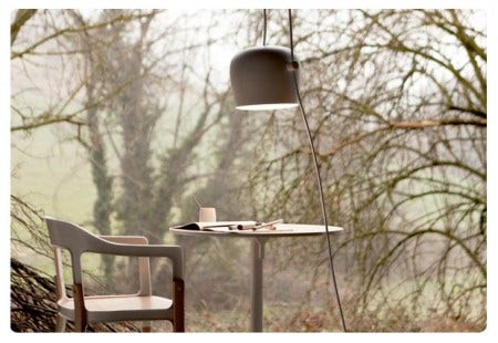 The Flos Aim Suspension Lamp, designed by R. & E. Bouroullec, 2012. The inspriation behind this light is to offer a lamp which can be infinitely adjusted to satisfy all lighting needs, with long cables providing maximum freedom to adjust the direction and height of the light source.