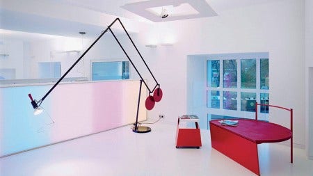The Artemide Ipogeo Floor Lamp, designed by Joe Wentworth, 2008, is a fully adjustable floor lamp that gives any room design boost.