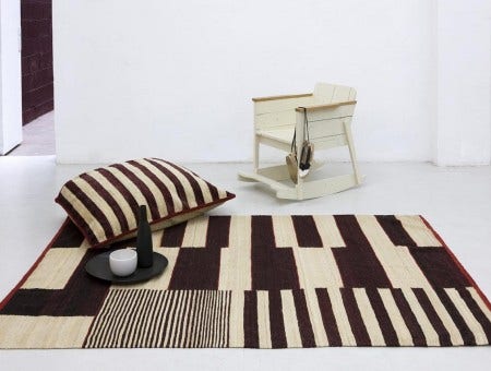 The Medina Rug is made from 100% hand-spun Afghan wool using the kilim technique and is handcrafted in the north of Pakistan.