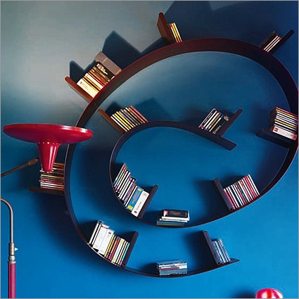 The Kartell Bookworm Bookcase uses extrusion technology to create of a curvy bookcase which assumes any desired shape, without compromising toughness and functionality. Unlimited shapes can be formed, limited only by personal creativity. It is available in 5 colours and 3 lengths. 