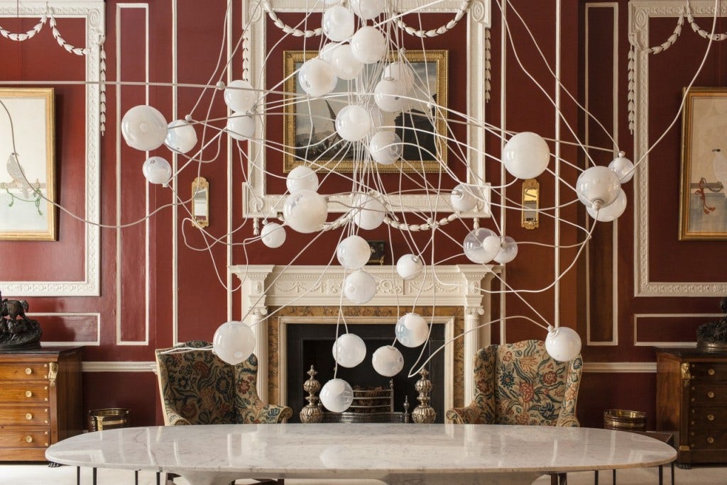 The ultimate use of the Bocci 28 Series Random Chandelier Light!