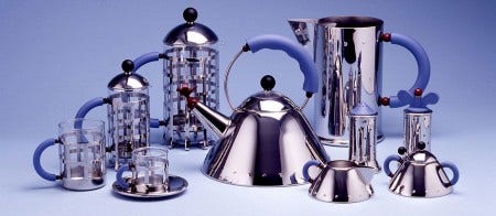 In 1980, Michael Graves received an invitation from Alessi to participate in a promotional project known as the  "Coffee and Tea Piazza." Of all the sets, Michael Graves’ design sold best.
