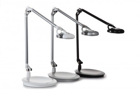Humanscale's Element 790 LED Light uses only six watts to produce incandescent lighting levels, the Element series boasts a 50,000-hour lifespan—25 years of daily use in a typical 9-to-5 office environment. It is available in black, silver or white.