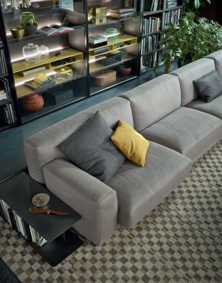 The Paris-Seoul Sofa offers the option of a shorter or longer seat length.