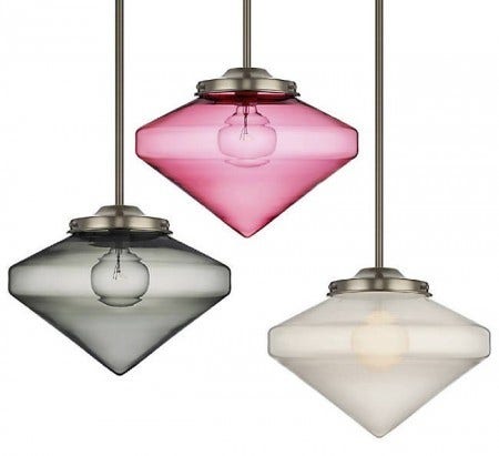 The Niche Coolhaus Pendant emerges as a modern monument with clean, symmetrical lines. Reminiscent of glass from the Art Deco Period, this pendant is sleek and sharp. The geometric shape of the Coolhaus is offered in Niche’s rich new colors, constituting a timeless piece of glass.