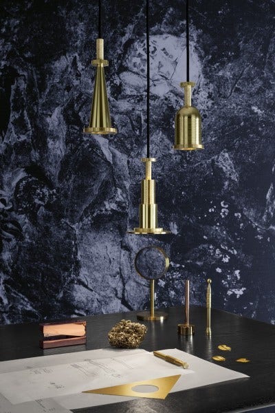 The Cog Series of pendant lighting is available in Cog Cone, Cog Stack and Cog Dome.