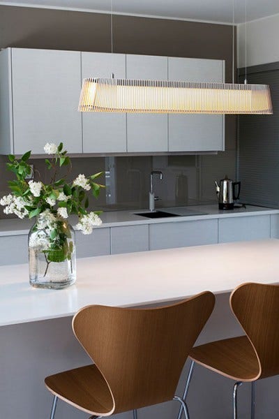 The Secto Owalo 7000 Pendant is perfect for lighting a dining table, kitchen island or conference table. Made of Finnish birch and available in 4 finishes, including walnut veneer.