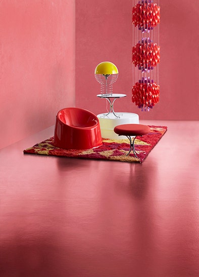 The Panton Pop Lounge Chair is available in red or white.