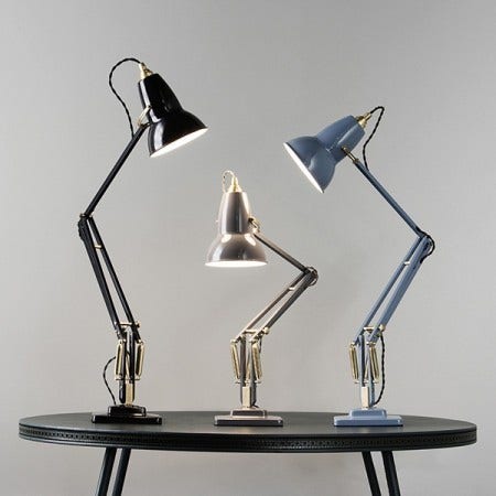 Available in many different colour options, including chrome, depending on the Anglepoise 1227 edition you choose. Also available as a desk lamp, wall mounted lamp, wall lamp, pendant lamp.
