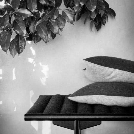 Menu Color Pillow: Experience true cosiness with these lovely cashmere and merino wool pillows. Beautiful, fluffy, hand-made pillows with a different color on each side. 3 color combinations available.