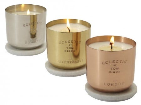Tom Dixon, a British designer, produces a line of scented candles, each capturing its own story. Designed in London. 