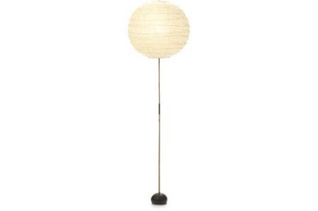 Some of the Noguchi Floor Lights have a bamboo pole and a black cast iron base.