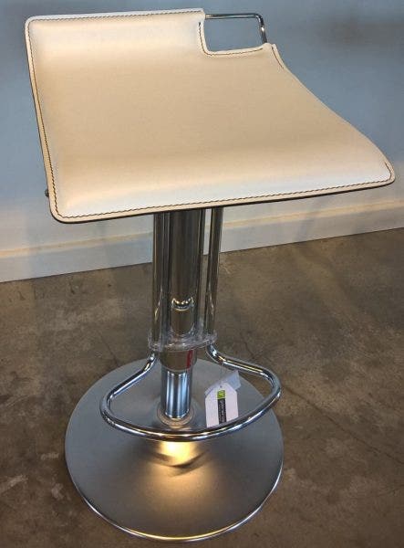 Everyone is always looking for the perfect stool. Here is a Bonaldo Hoppy stool in white leather. There is also a black leather stool available. Reg. $895, on sale for $795.