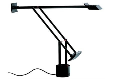 The Artemide Tizio Desk lamp was designed by Richard Sapper in 1990 and it became an instant classic. It features adjustable counterbalanced arms and an adjustable head. Available in several size options and LED options. Also available with a floor lamp option.