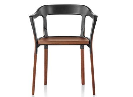 Brothers Ronan and Erwan Bouroullec, who designed the Steelwood Chair, describe it as  "stable and democratic, universal and long-lasting." A very good dining chair for both small dinette spaces and luxurious dining rooms. Over time, the steel and wood components develop an attractive patina. Just what you want in a chair already on its way to being a classic.