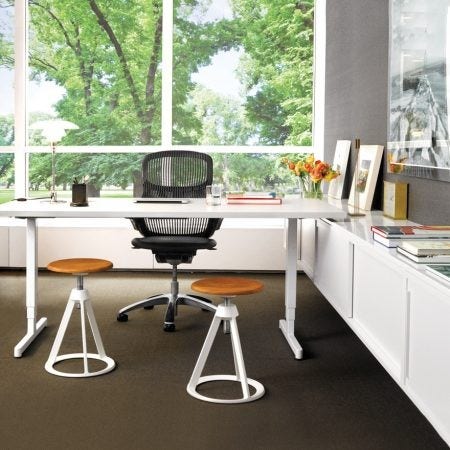 The Piton Stool is a perfect pull-up option or full-time dining chair. The swiveling seat sits atop a cast-aluminum, powder coated base which is a unique reinterpretation of the familiar tripod structure.