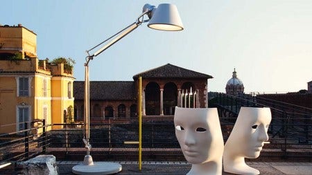 The Artemide Tolomeo XXL Floor Lamp is part of the very successful Tolomeo family of lighting. With a mighty height of 103 inches and a length of 115 inches, this is one XXL light for your outside spaces.