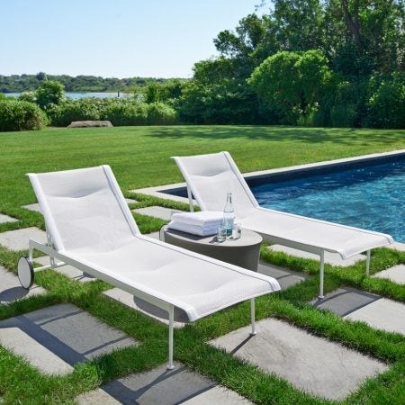 The Knoll Richard Schultz 1966 Collection Chaise Lounge has been punctuating the patios, porches and pools of modern homes around the world for over 50 years. And it's never looked fresher. With fifteen available frame colors and a wheel to help you find that perfect place in the sun, this lounger is a bit of fresh air!