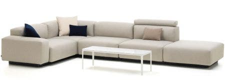 The Vitra Soft Modular Sofa configures in so many ways. The Soft Modular Sofa is Jasper Morrison's updated interpretation of what has become a modern classic: the low-slung modular sofa with a decidedly horizontal emphasis.