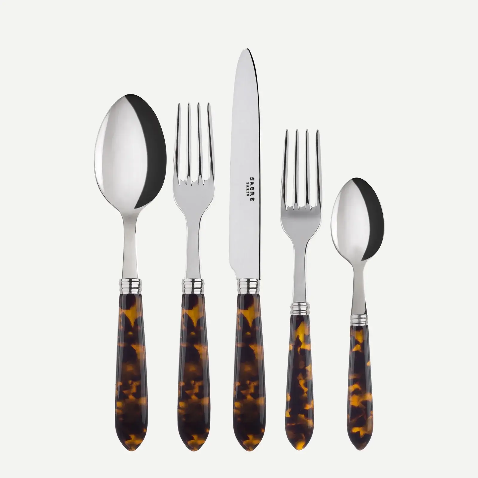 Sabre Paris Tortoise 5 Pieces Cutlery Set - Faux Tortoise