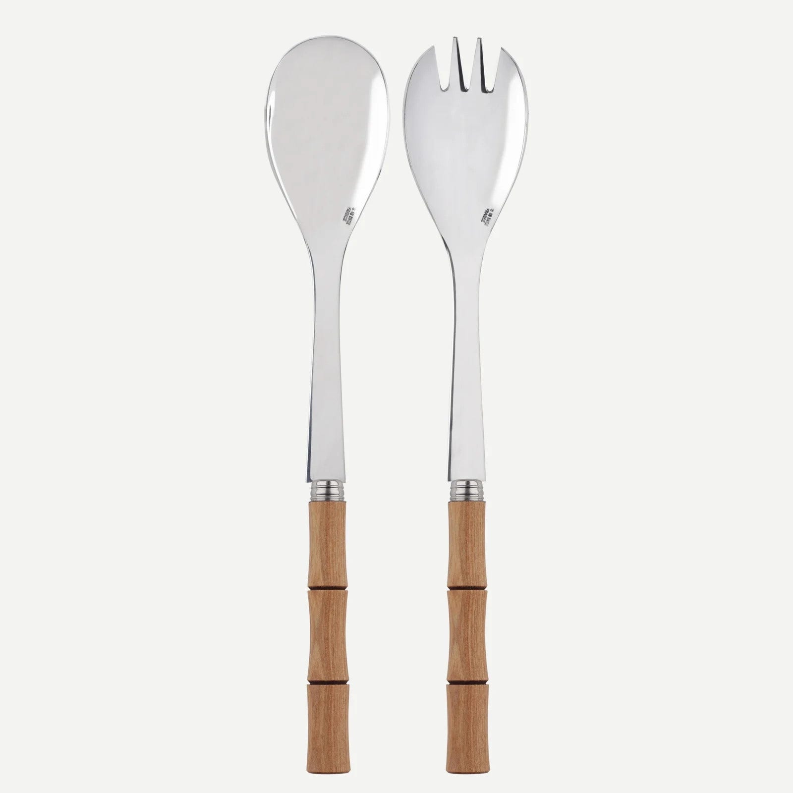 Sabre Paris Bamboo Salad Cutlery Set - Light Press Wood