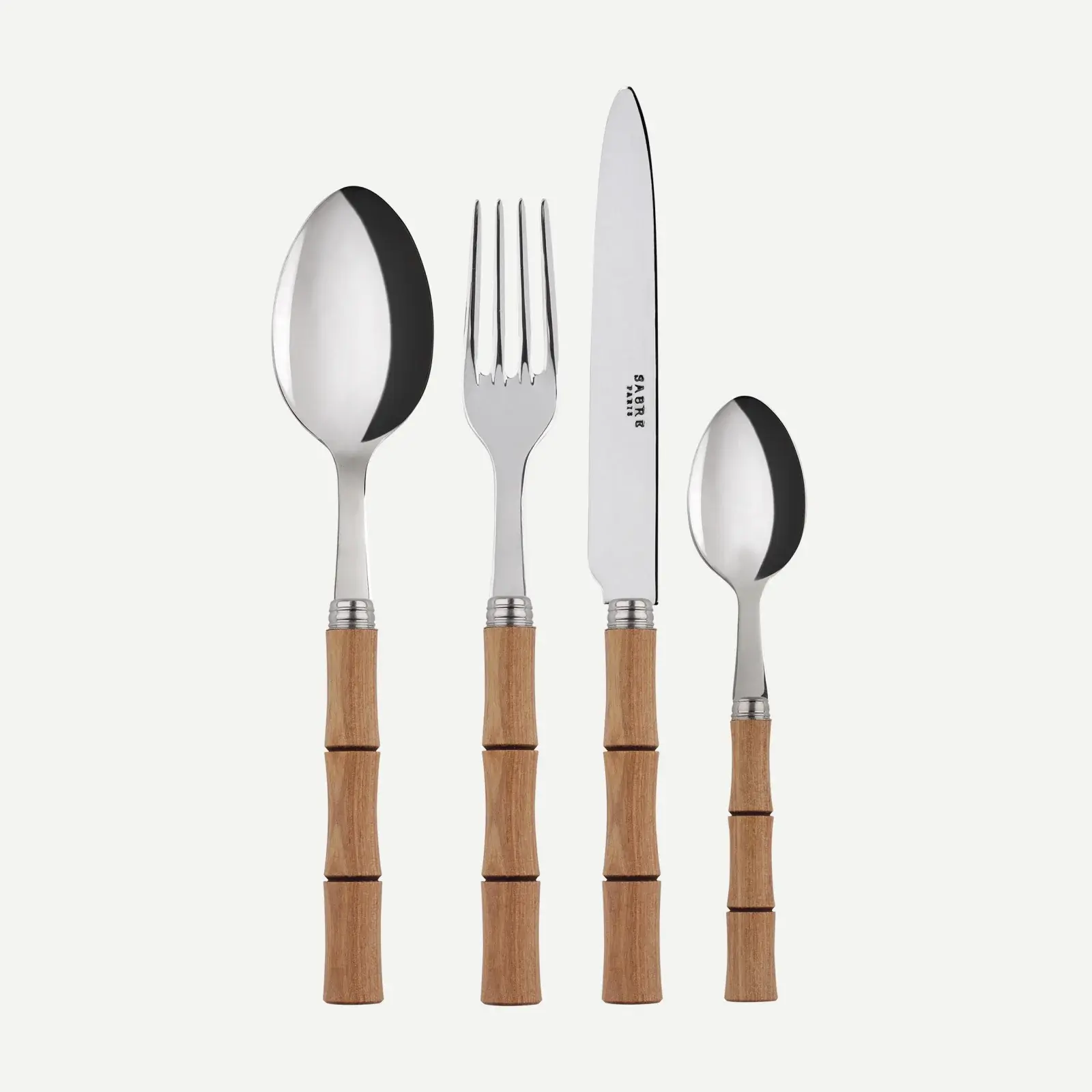Sabre Paris Bamboo 24 Pieces Cutlery Set - Light Press Wood
