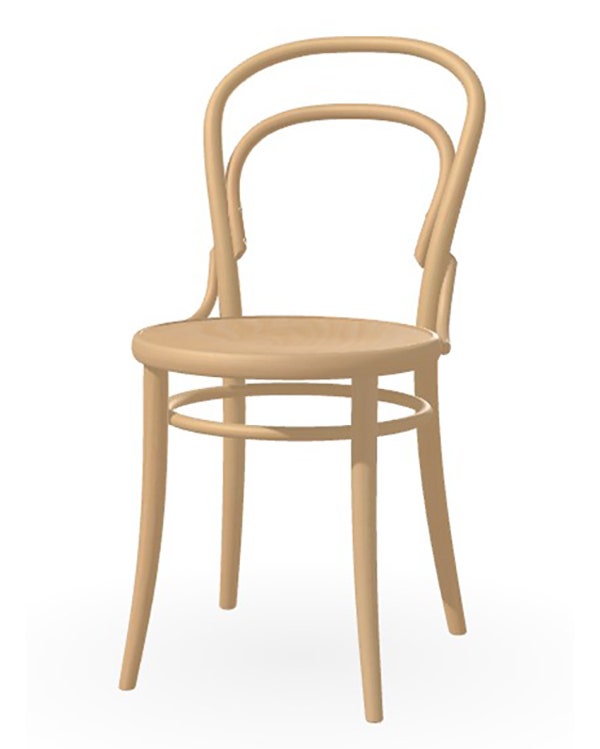 TON Chair 014 > Oiled Beech Natural, 01 Leg Connection, Veneer seat, Teflon Glides