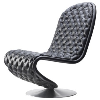 Verpan System 1-2-3 Deluxe Low Lounge Chair with Round Base