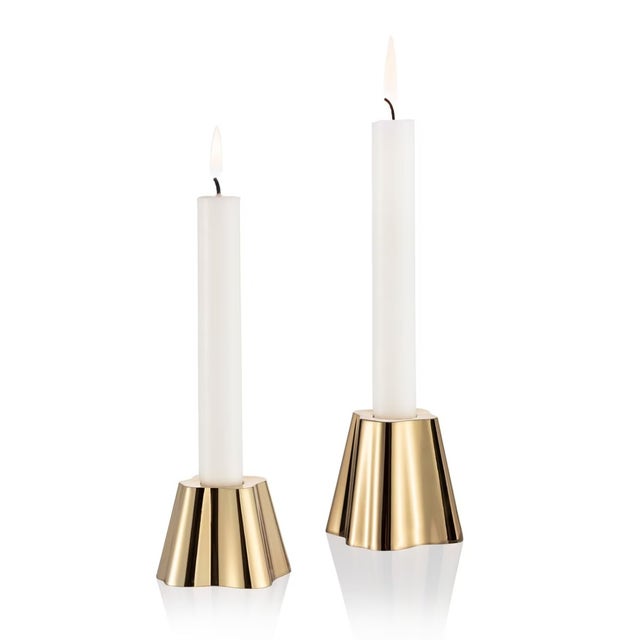 Iittala Aalto Candle Holder 2+2.6 inch Brass Set/2