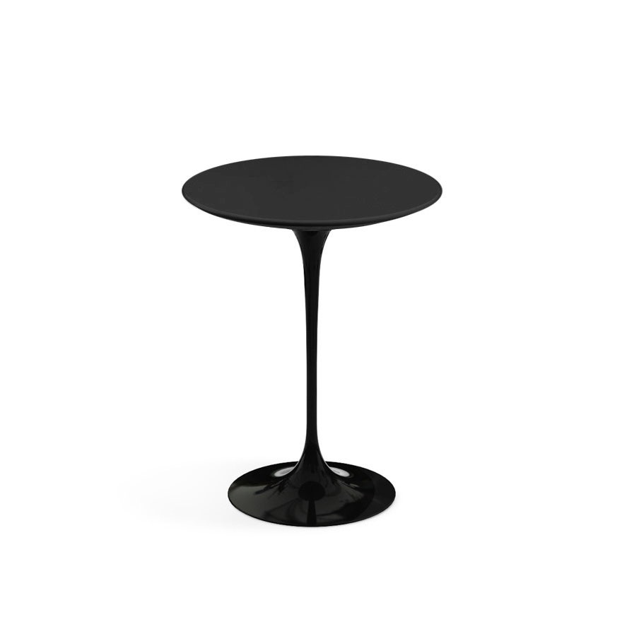 CLEARANCE Knoll Saarinen Round Side Table - Black Laminate Top, Black Base