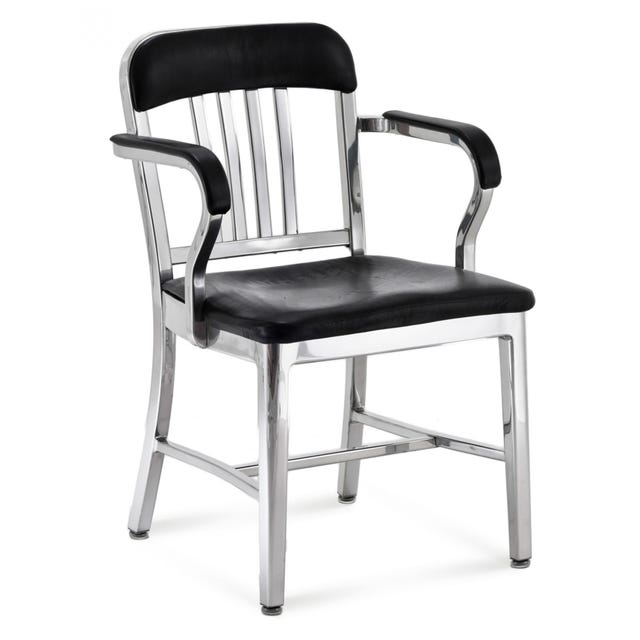 Emeco Classic Navy™ Officer Semi-Upholstered Arm Chair