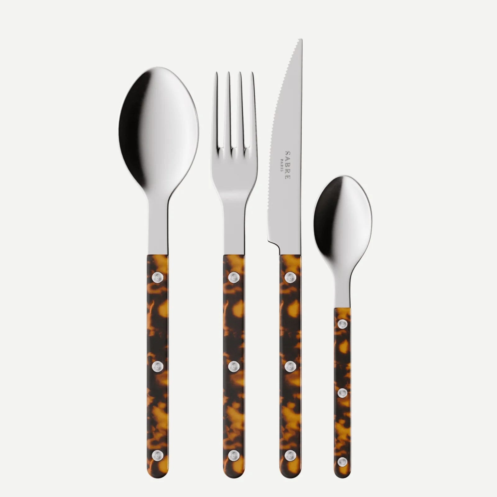 Sabre Paris Bistrot Tortoise 24 Pieces Cutlery Set - Faux Tortoise