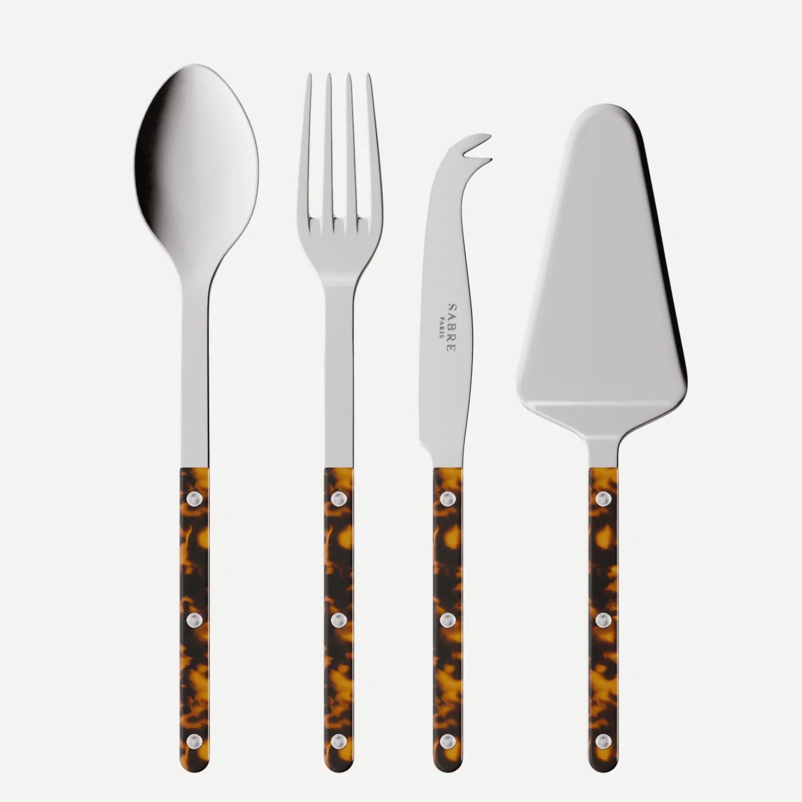 Sabre Paris Bistrot Tortoise Set Of 4 Bistrot Must-have Serving Pieces - Faux Tortoise