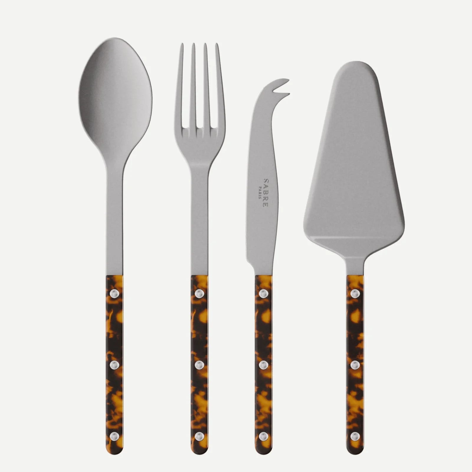 Sabre Paris Bistrot Vintage Tortoise Set Of 4 Bistrot Must-have Serving Pieces - Faux Tortoise