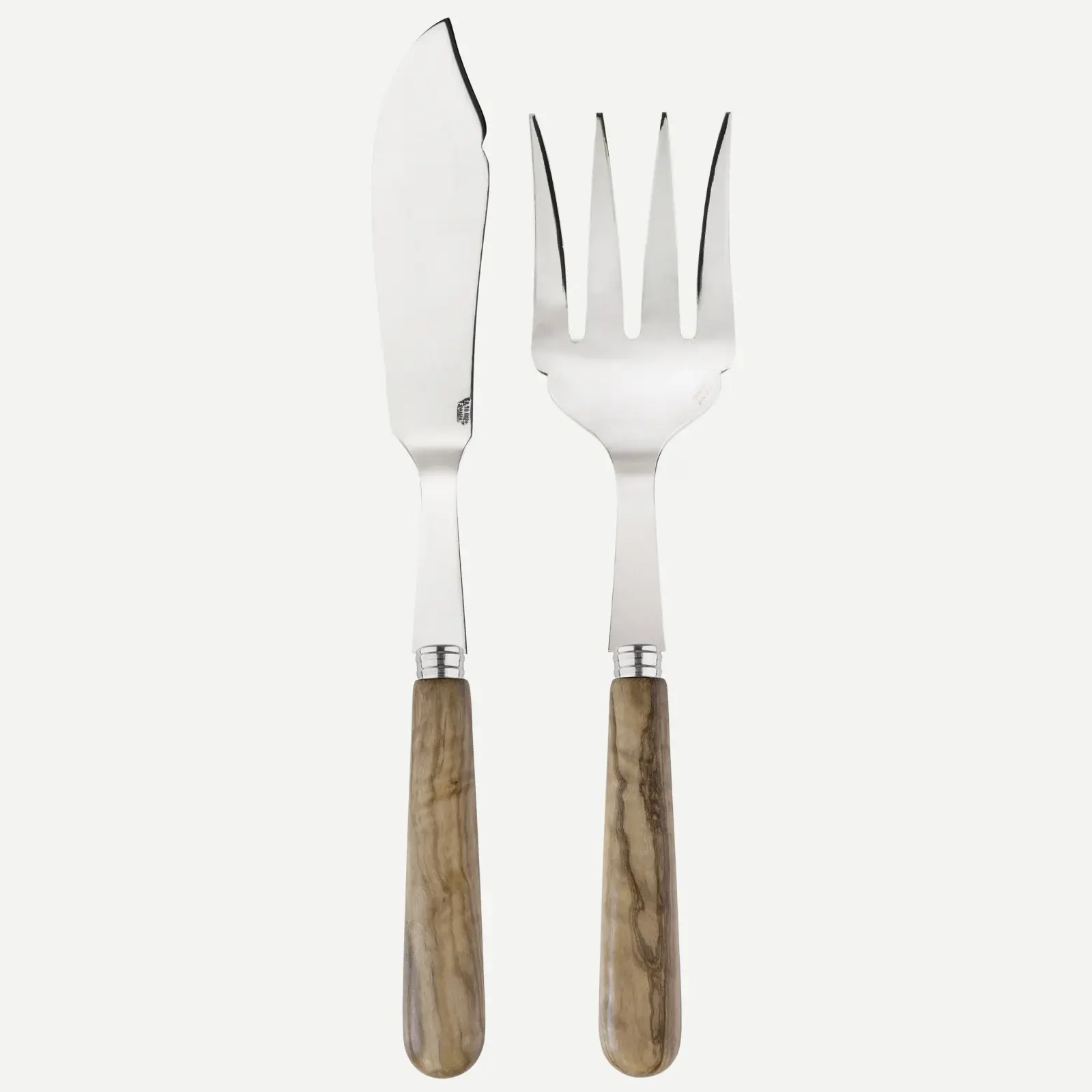 Sabre Paris Lavandou Fish Serving Set - Olive Tree Wood