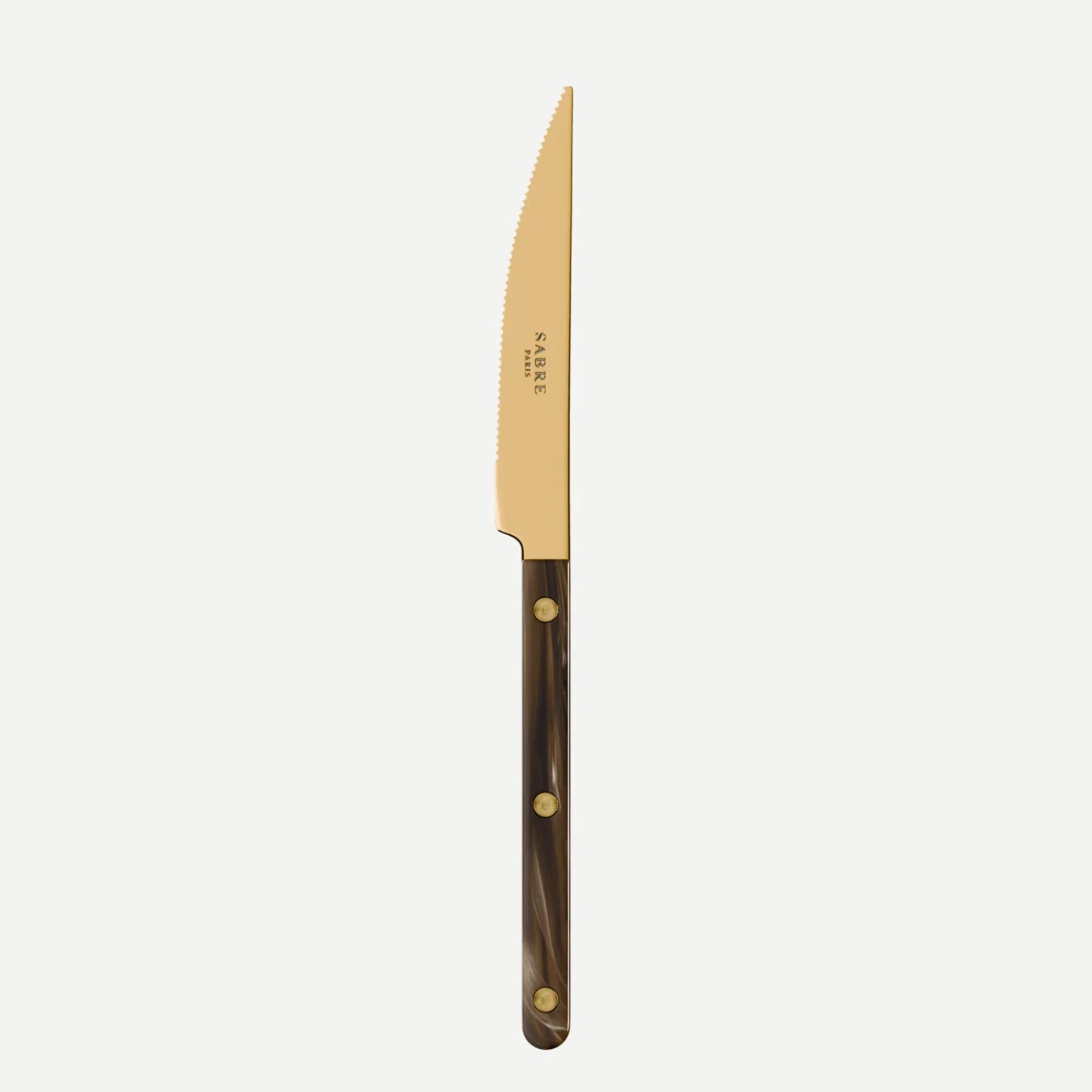 Sabre Paris Bistrot Gold Buffalo Dinner Knife - Faux Buffalo