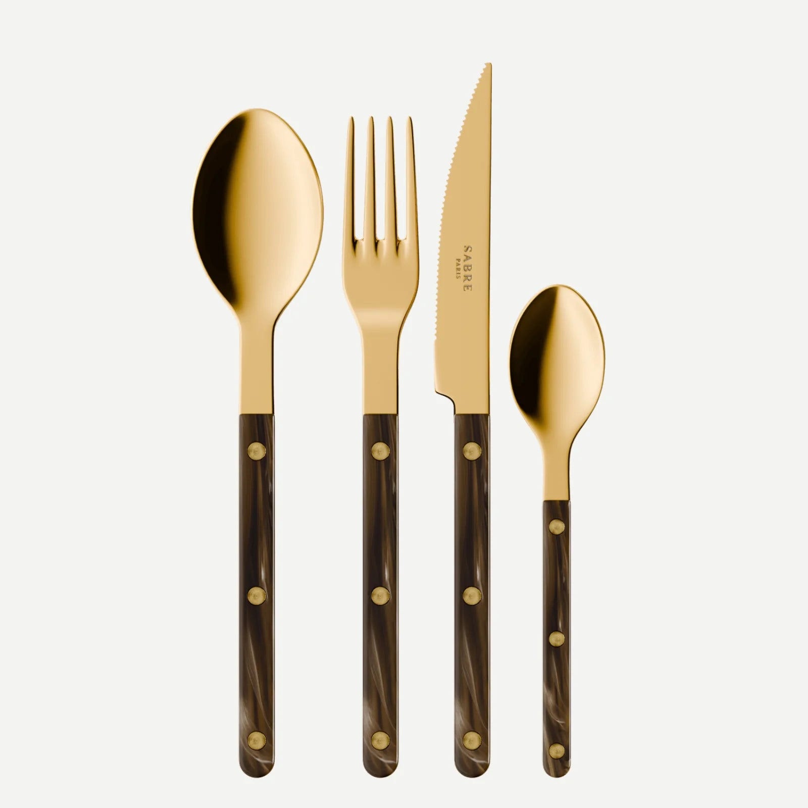 Sabre Paris Bistrot Gold Buffalo 24 Pieces Cutlery Set - Faux Buffalo
