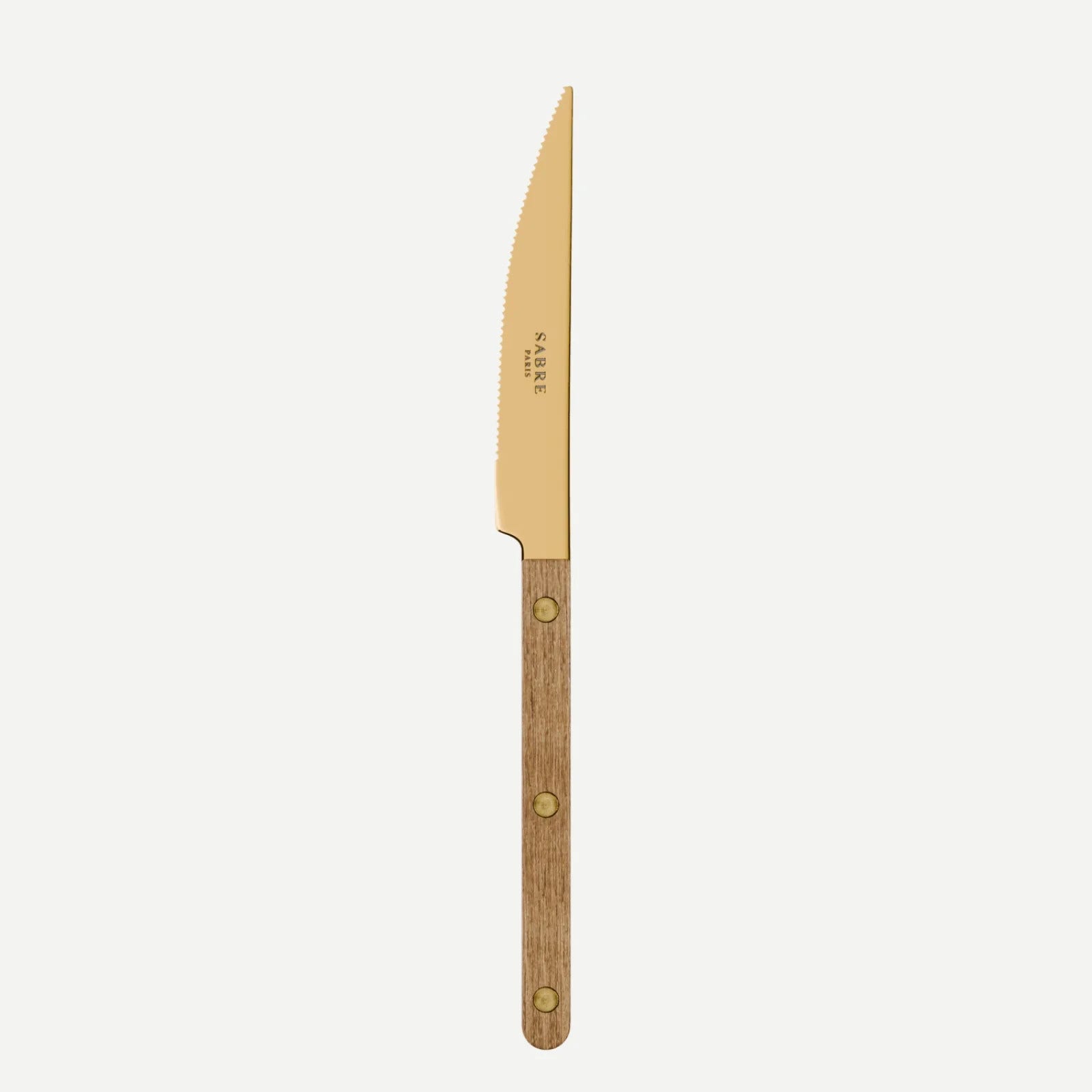 Sabre Paris Bistrot Gold Teak Dinner Knife - Teak