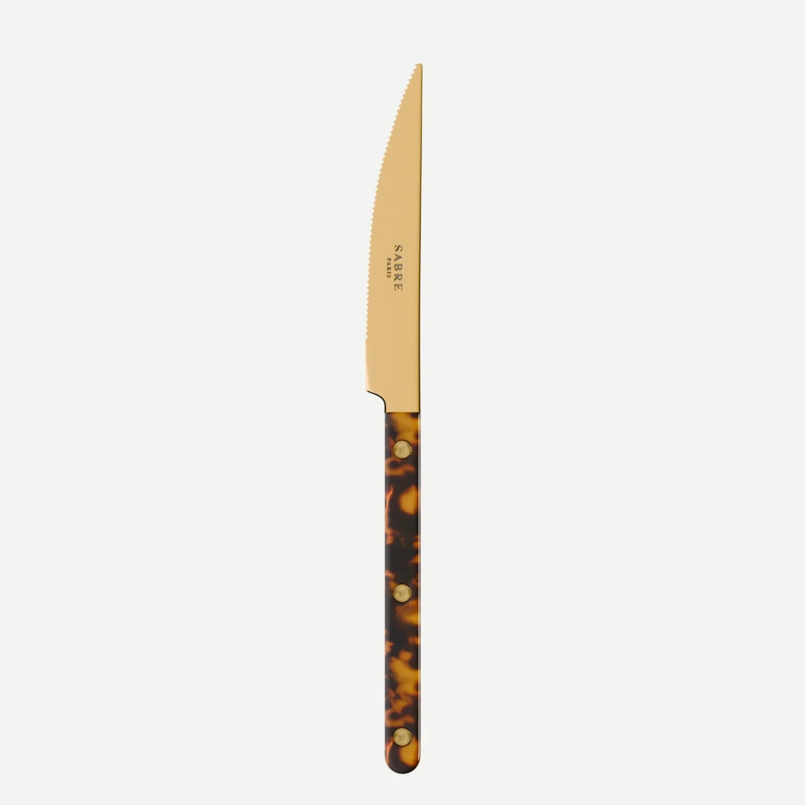 Sabre Paris Bistrot Gold Tortoise Dinner Knife - Faux Tortoise