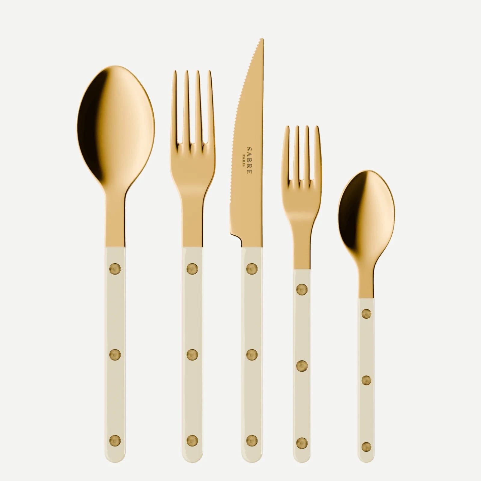 Sabre Paris Bistrot Gold Solid 5 Pieces Cutlery Set