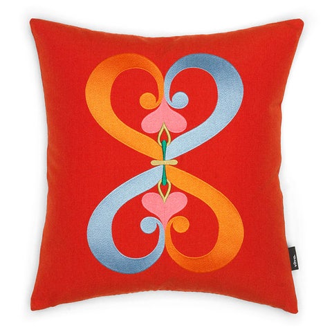 Vitra Embroidered Pillow - Double Heart