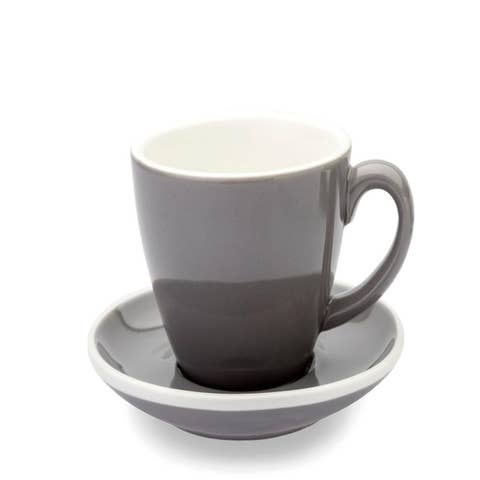 CLEARANCE ACF Milano 6 oz Cup & Saucer (Set of 6) - Grey