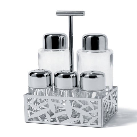 Alessi MSA16 Cactus Condiment Set Oil Vinegar Salt Pepper and Spices