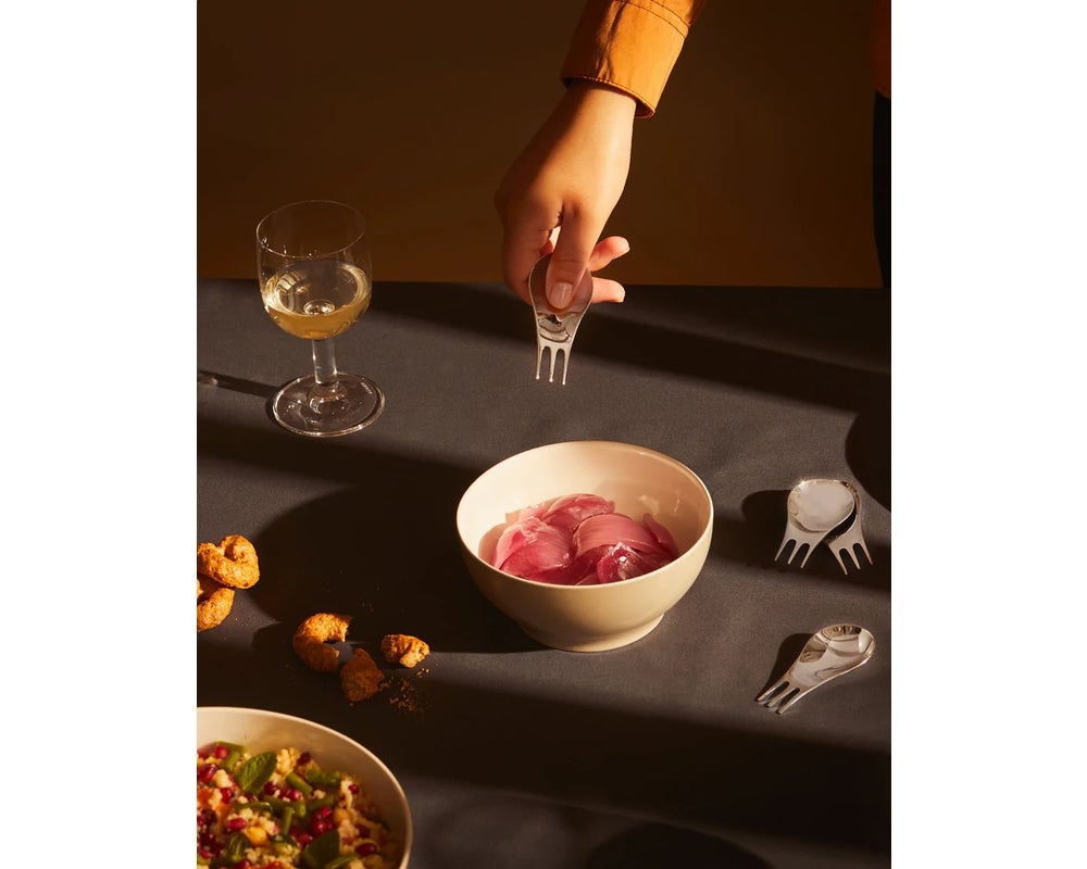 Alessi Set 4 Posate Multiuso Moscardino - Design Moderno In Acciaio Inox 18/10 - Foto 4