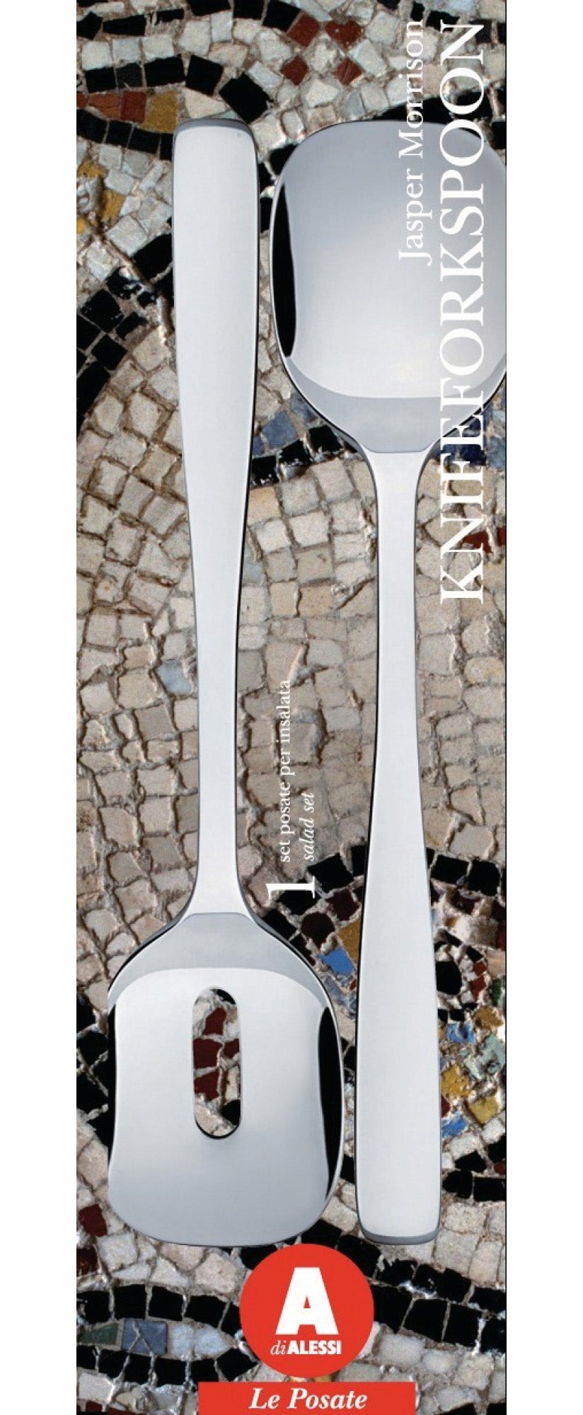 Set De 6 Cuillères De Table Alessi Knifeforkspoon - Design Jasper Morrison, Acier Inoxydable 18/10 Brillant, Longueur 19,5 Cm