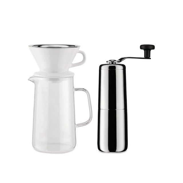 Alessi KT01SET Slow Coffee Grinder and Carafe with Filter Set