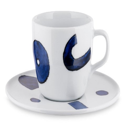 Alessi NF08/87S Itsumo Yunoki Ware Set of Drip Coffee Cup with Saucer (Priced Each, Sold in Sets of 4)